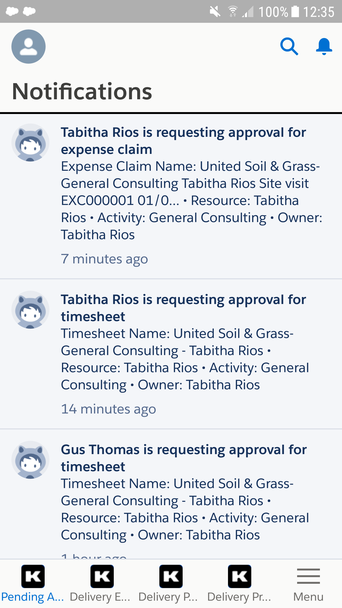 Using Kimble Dashboards on the Salesforce Mobile App